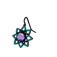 Teal Flower Earring
